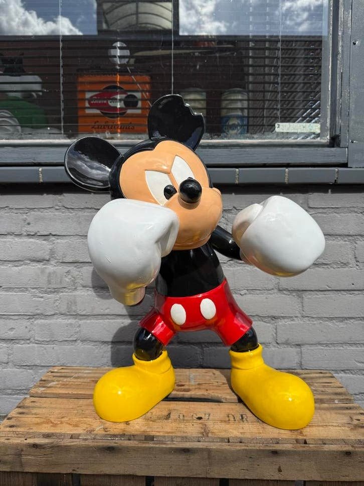 Groot Mickey Mouse Beeld - Bokser - Disney Decoratie, Ophalen, Beeldje of Figuurtje, ., Zo goed als nieuw