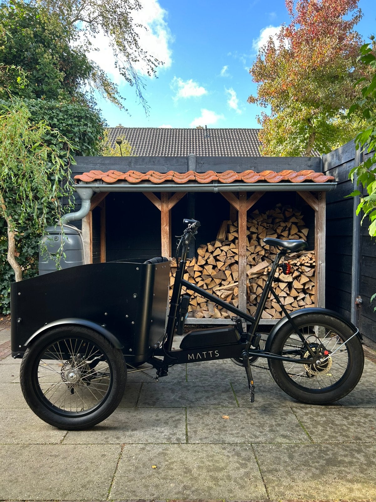 Matts elektrische bakfiets, goede staat, instap voor hond, Gebruikt, Elektrisch, 2 kinderen, Schijfrem