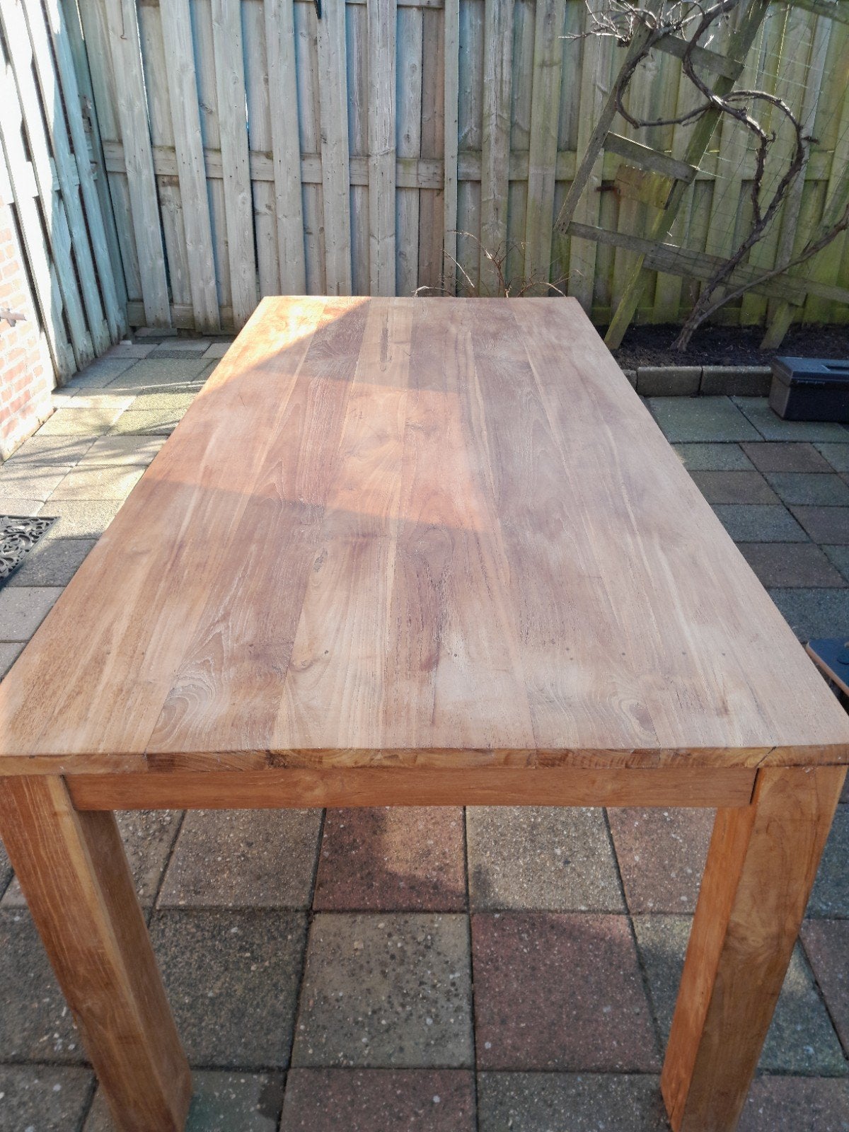 Teakhouten tafel, Huis en Inrichting, Tafels | Eettafels, Ophalen, Rechthoekig, 200 cm of meer, 50 tot 100 cm