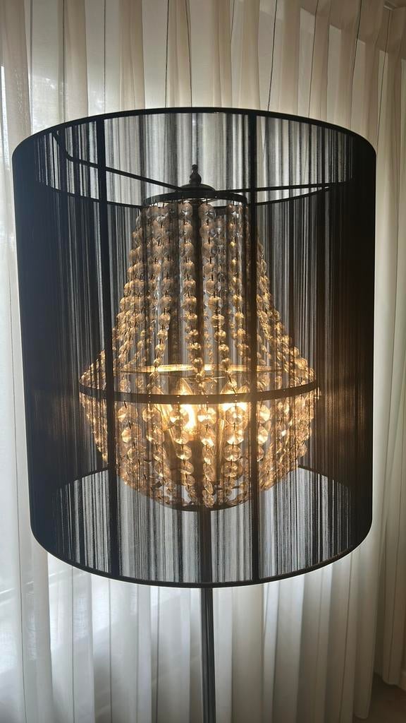 Prachtige lamp met kroonluchter, Ophalen, Gebruikt, Overige materialen, Modern klasiek