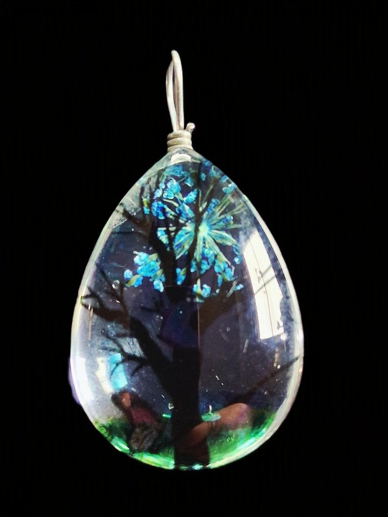 levensboom hanger blauw vlindertjes, Ophalen of Verzenden, Nieuw, Overige kleuren, Glas of Kristal