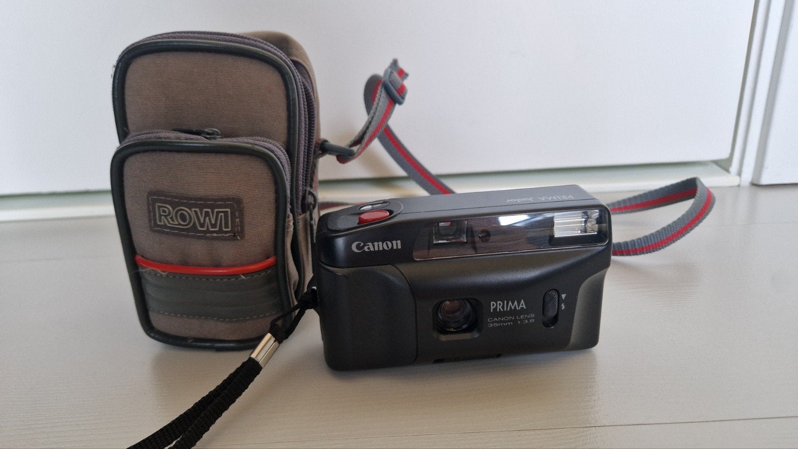 Canon Prima Junior Compact Camera met Tasje, Audio, Tv en Foto, Fotocamera's Analoog, Ophalen of Verzenden, Gebruikt, Compact