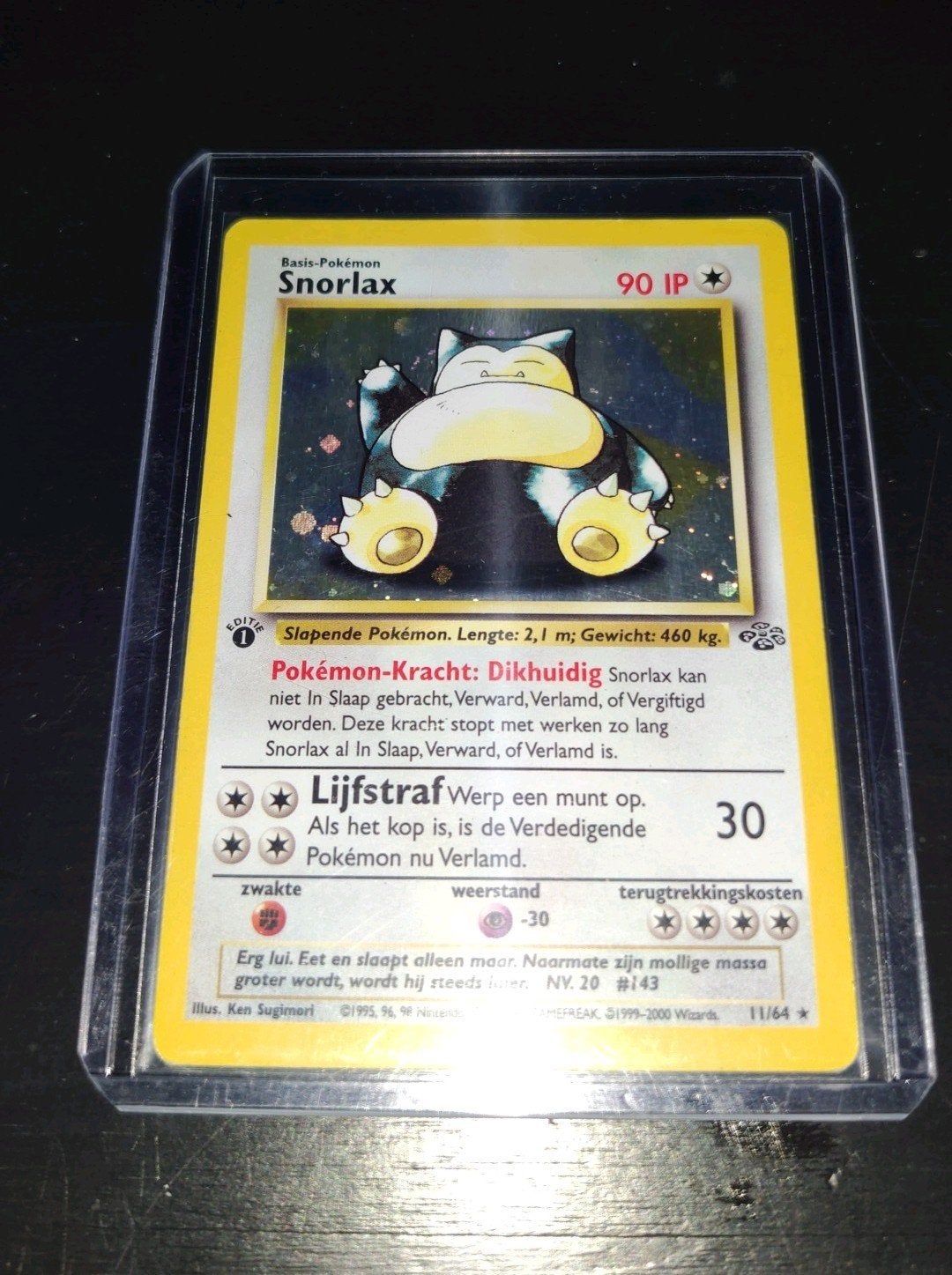 Pokémon Snorlax Holo 11/64 - 1st Edition Vintage Jungle, Ophalen, Gebruikt, Losse kaart, Foil