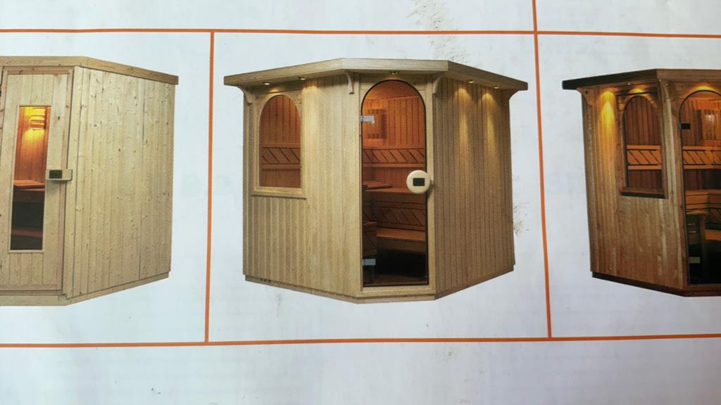 Complete sauna zeer mooi weinig gebruikt grote 200 bij 150, Ophalen, Zo goed als nieuw, Complete sauna