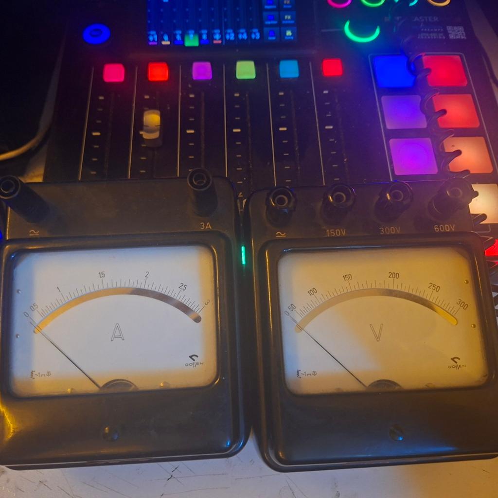 Vintage Ampèremeter en Voltmeter Set, Ophalen of Verzenden, Gebruikt, Elektriciteit