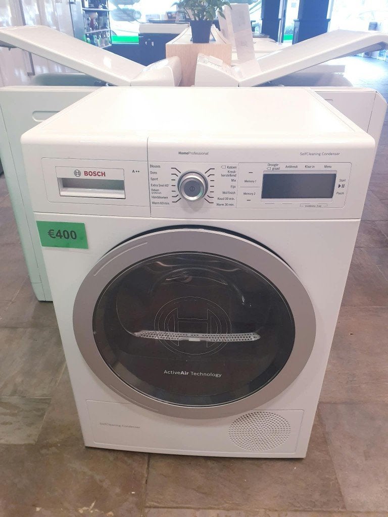 bosch warmtepomp droger 8kg A++ 1 jaar garantie, Ophalen, Overige typen, 8 tot 10 kg, Refurbished