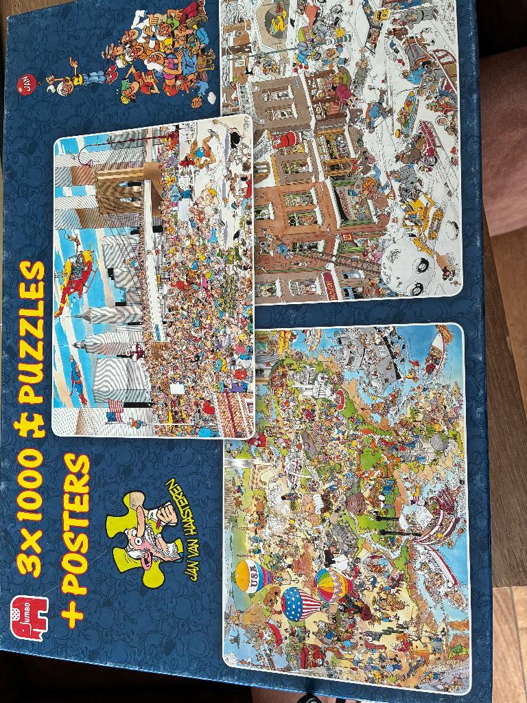 Legpuzzel 1000 stukjes x 3, Ophalen of Verzenden, 500 t/m 1500 stukjes, Gebruikt, Legpuzzel
