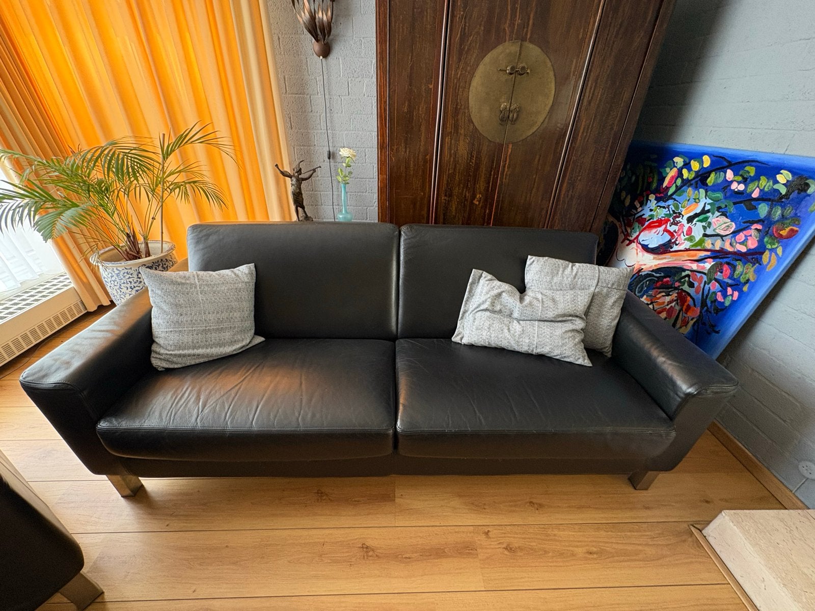 Mercedes Leren Zitbank met 2 Stoelen - Comfort en Stijl, Huis en Inrichting, Banken | Bankstellen, Gebruikt, 150 tot 200 cm, Tweepersoons
