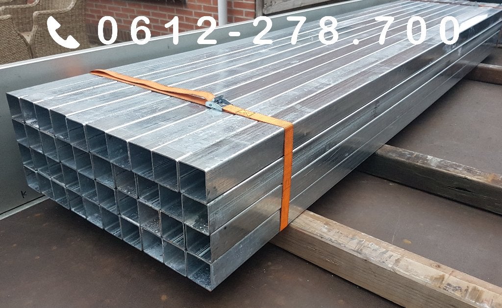 Super MOOIE - KOKERPROFIELEN - 50x50x2mm - Gegalvaniseerd!, Ophalen, Zo goed als nieuw, 180 tot 250 cm, Balken