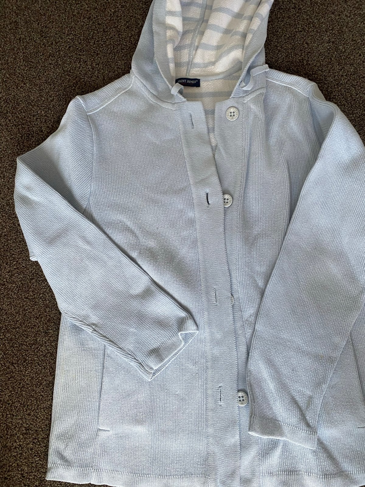 Saint James katoenen vest met bijpassend T-shirt maat 44, Ophalen of Verzenden, Gedragen, Maat 42/44 (L), Blauw