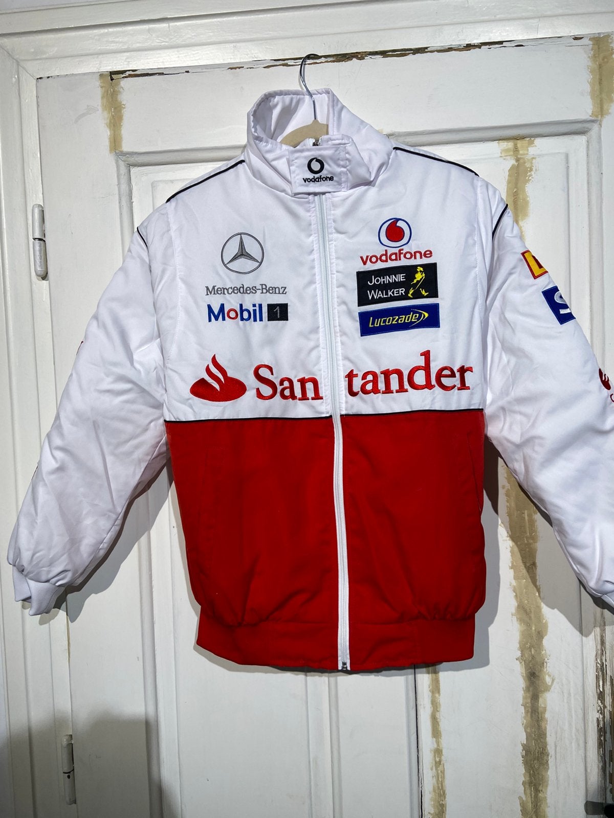 Mercedes Racing-fanjas (maat M) vintage f1, Ophalen of Verzenden, Zo goed als nieuw, Maat 48/50 (M), Wit