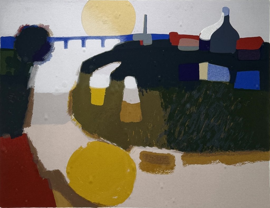 629. Zeefdruk Leen Droppert –"de Linge", 2000, Antiek en Kunst, Kunst | Litho's en Zeefdrukken, Ophalen