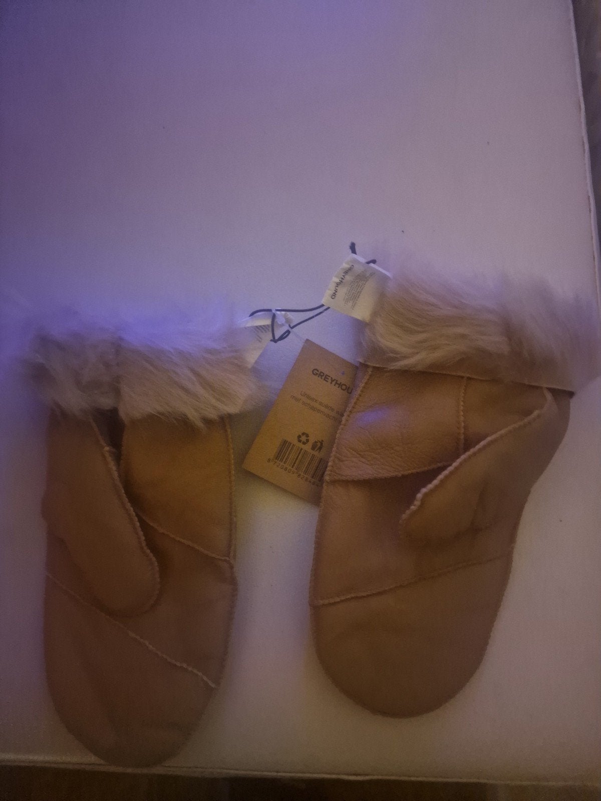 Nieuwe leren handschoenen met bont - Maat S/M, Greyhound, Nieuw, Ophalen of Verzenden, Maat 36 (S)