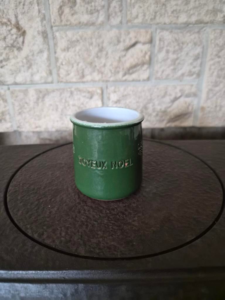 Vintage La Fermière yoghurt potje – Joyeux Noël kerst editie, Ophalen of Verzenden