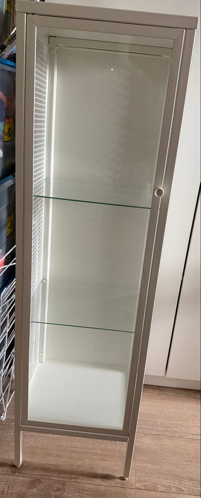 Ikea BAGGEBO Vitrinekast - Wit 34x30x116 cm, Ophalen, Minder dan 50 cm, 100 tot 150 cm, Zo goed als nieuw