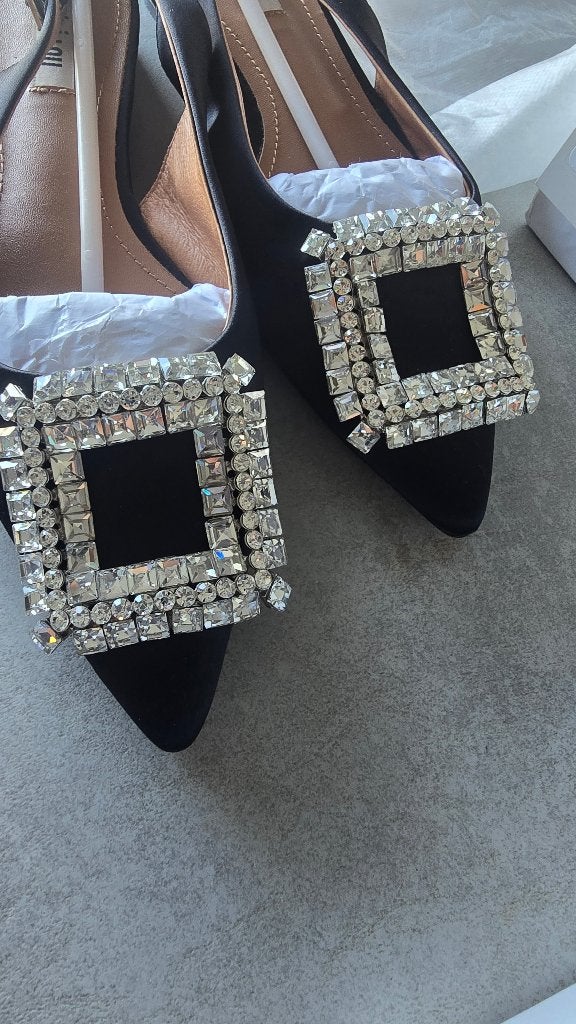 Bibi Lou Ballerina's met strass gesp - Zwart, Zwart, Bibi Lou, Zo goed als nieuw, Ballerina's