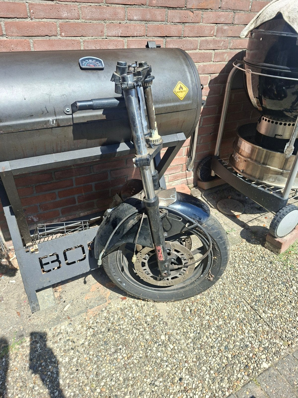 GPX750R voorvork wiel en kroonstuk, Motoren, Ophalen, Gebruikt