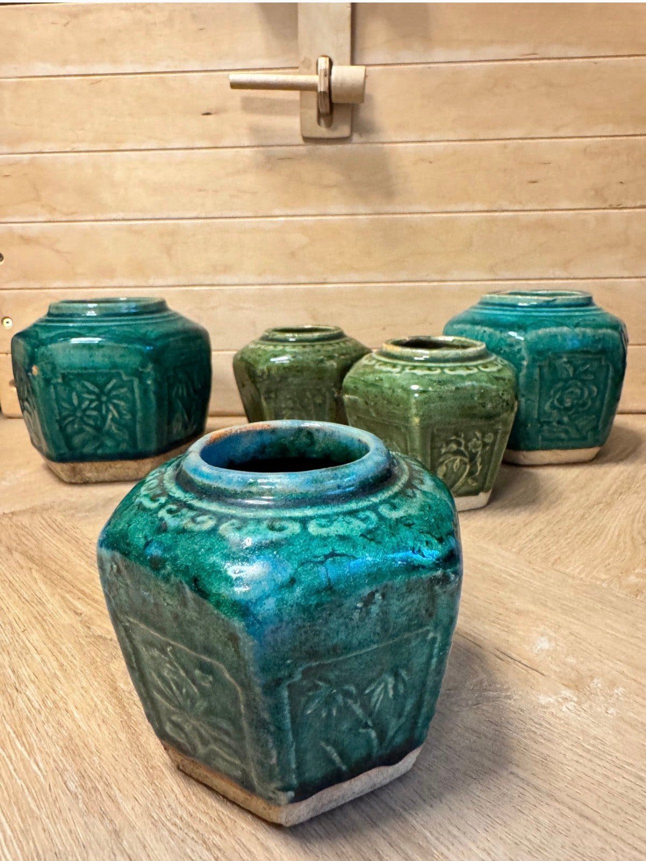 6 prachtige vintage Shiwan gemberpotten, Antiek en Kunst, Antiek | Keramiek en Aardewerk, Ophalen of Verzenden