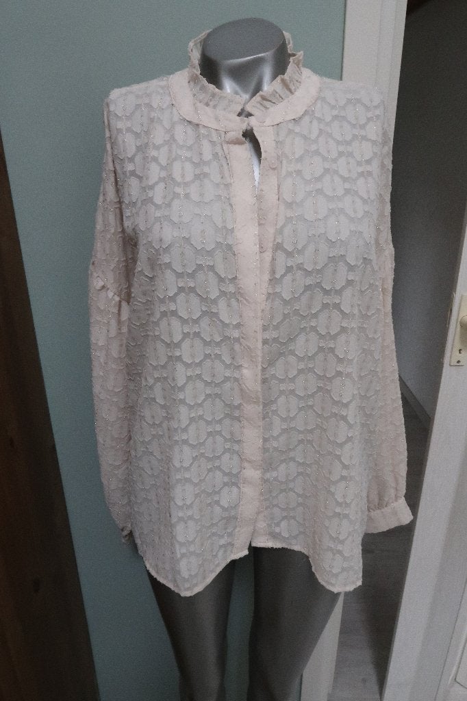 Norah prachtige blouse creme met zilverdraad maat 44, Beige, Maat 42/44 (L), Ophalen of Verzenden, Zo goed als nieuw