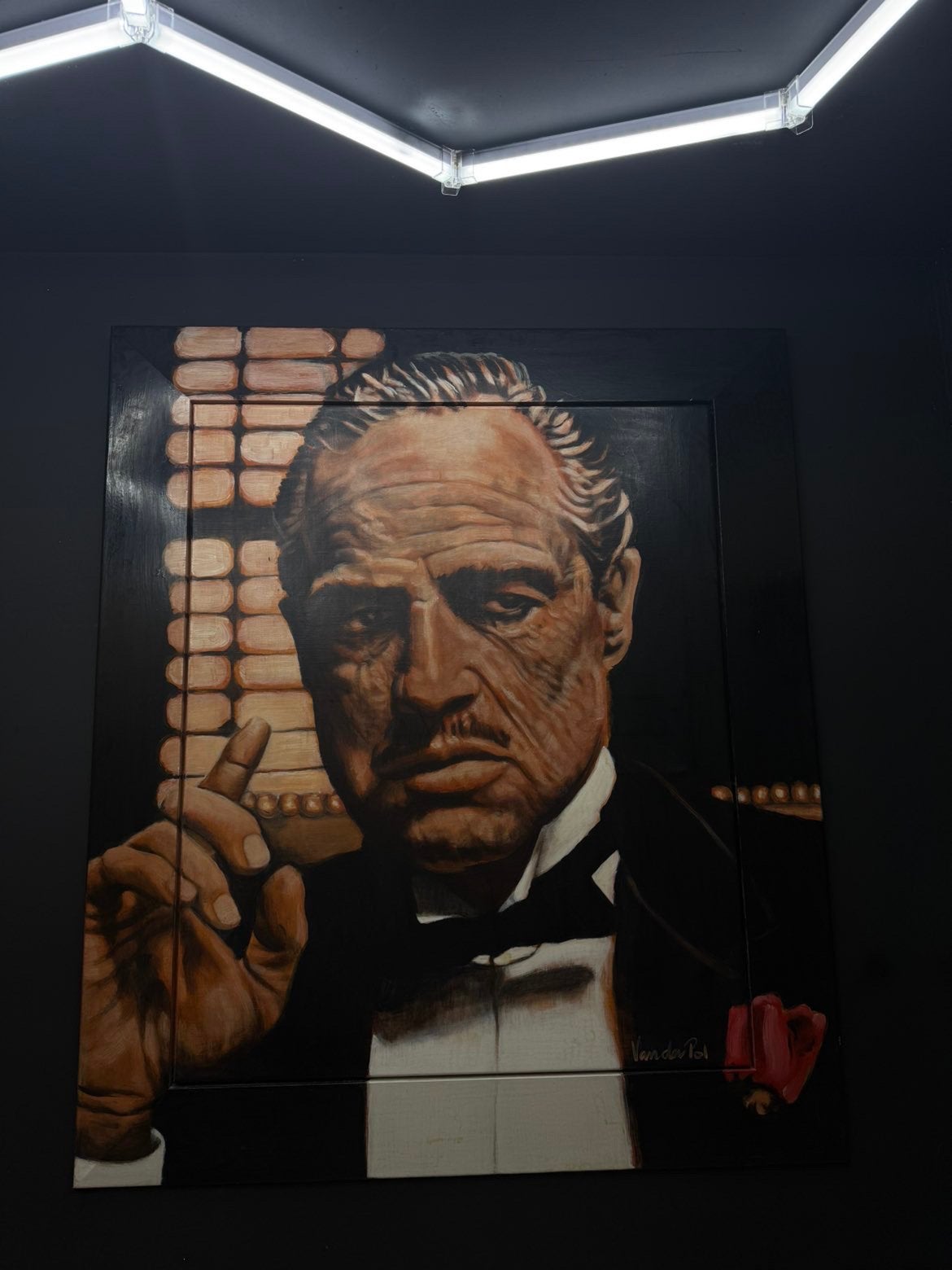Orginele Godfather schilderij   - van der pol, Antiek en Kunst, Ophalen of Verzenden, Acrylverf, Portret