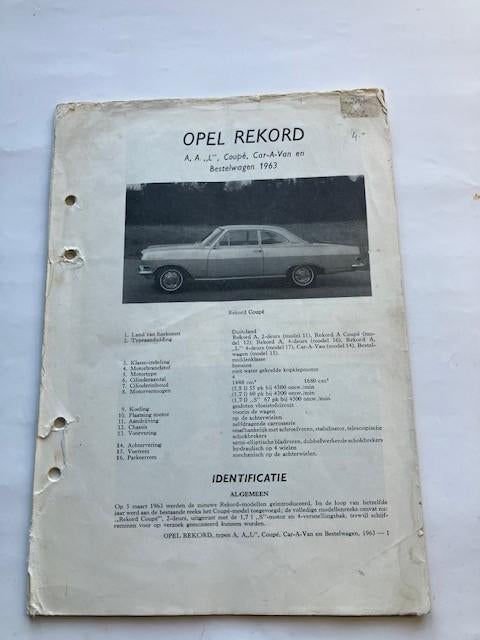 Vraagbaak Opel Record  A, AL, Coupe, Caravan bestelwagen 63, Auto diversen, Ophalen of Verzenden