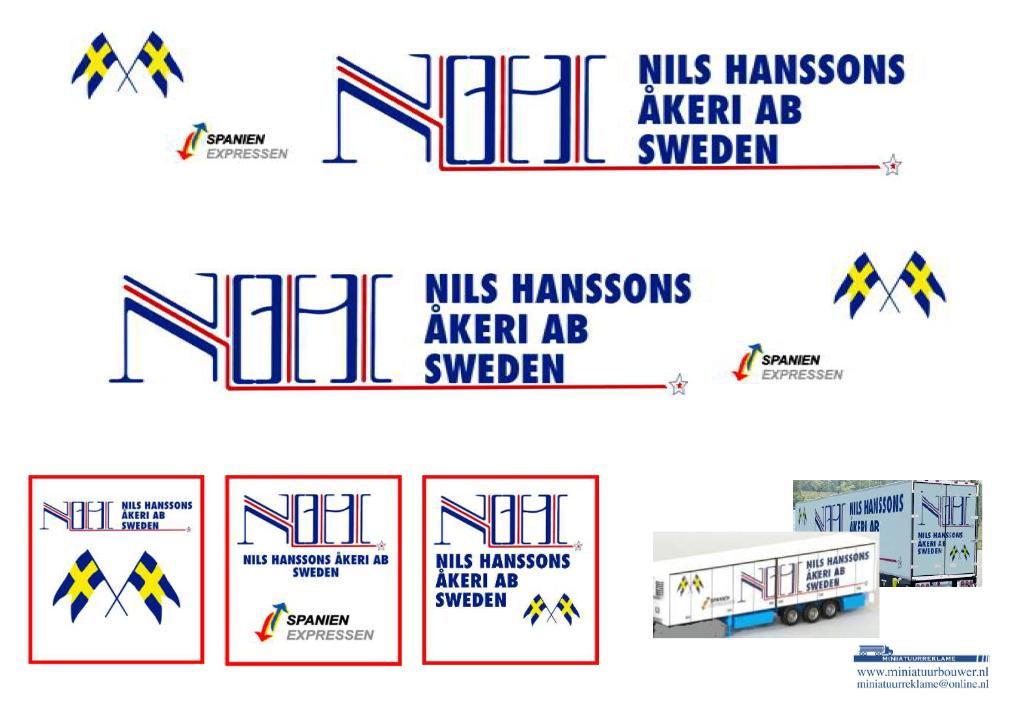 Vrachtauto decal 1:50 Nils Hanssons Zweden ( type 2 ), Verzenden, Nieuw, Bus of Vrachtwagen, Overige merken