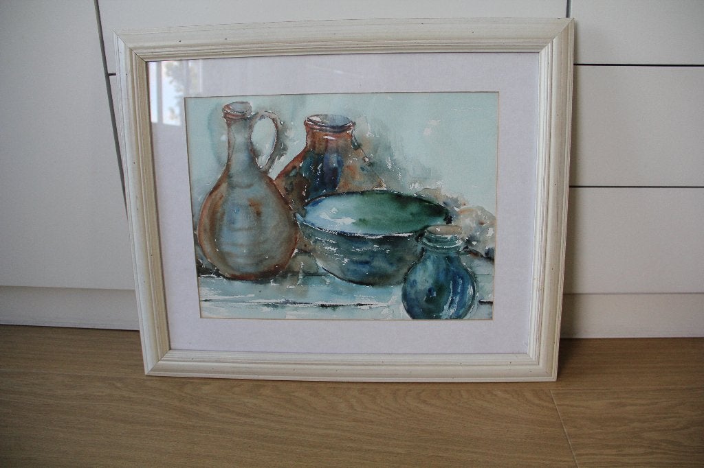 Aquarel? Oostindische inkt - schilderij van mw Bos-Velema, Ophalen of Verzenden