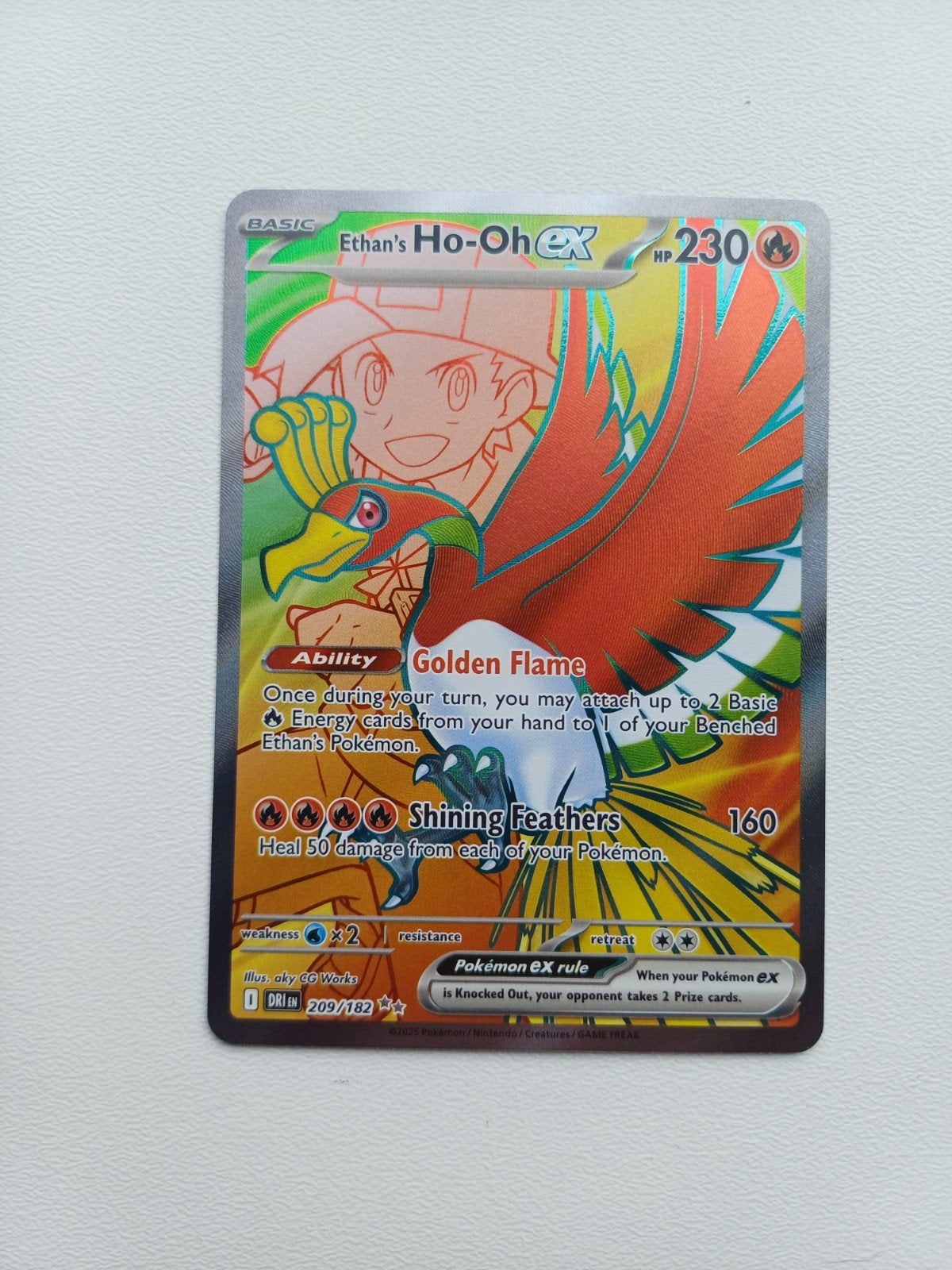 Ethan's Ho-Oh ex (DRI 209)Destined Rivals Pokémon, Ophalen of Verzenden, Zo goed als nieuw