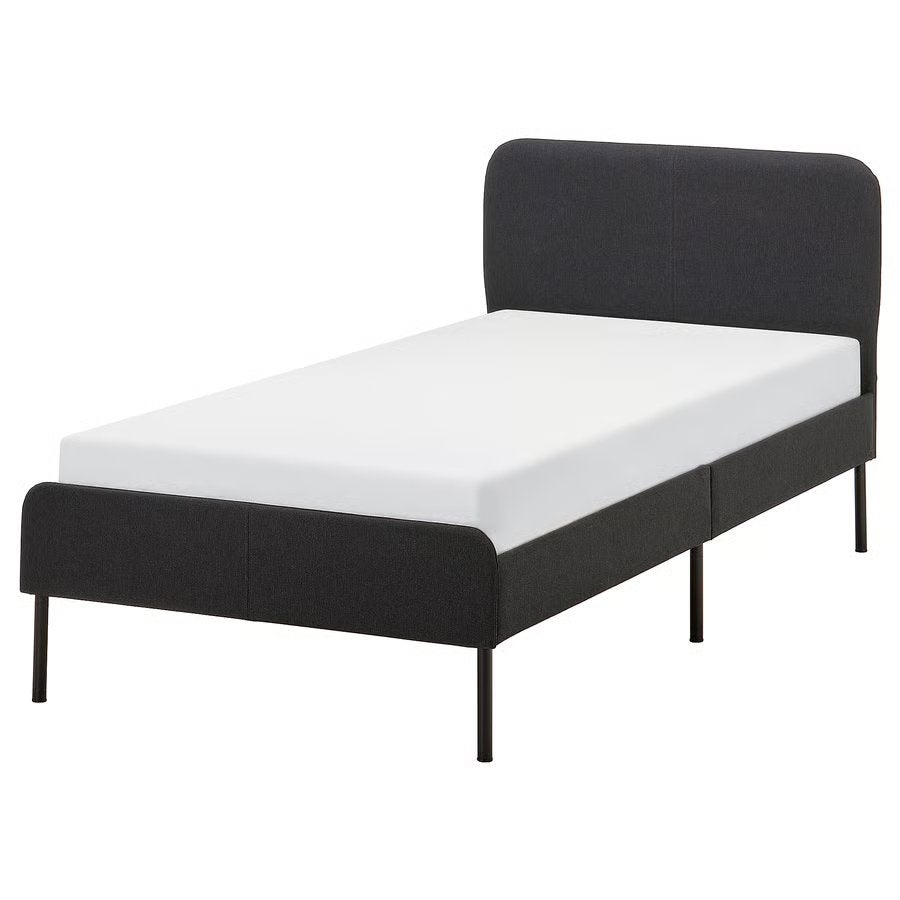 Ikea Slattum eenpersoonsbed 90x200 zwart, Ophalen, 90 cm, Eenpersoons, Zwart