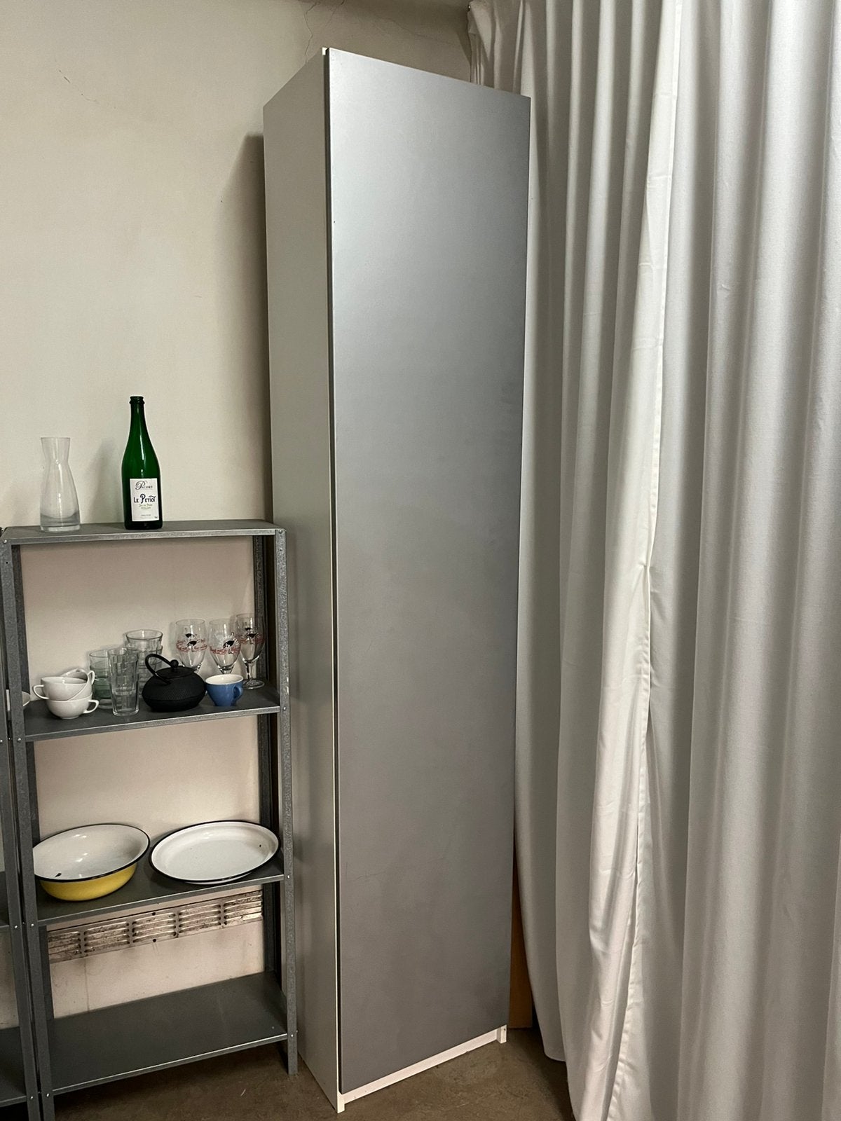 Ikea pax kleding kast aluminium, Huis en Inrichting, Met deur(en), 200 cm of meer, Zo goed als nieuw, 25 tot 50 cm