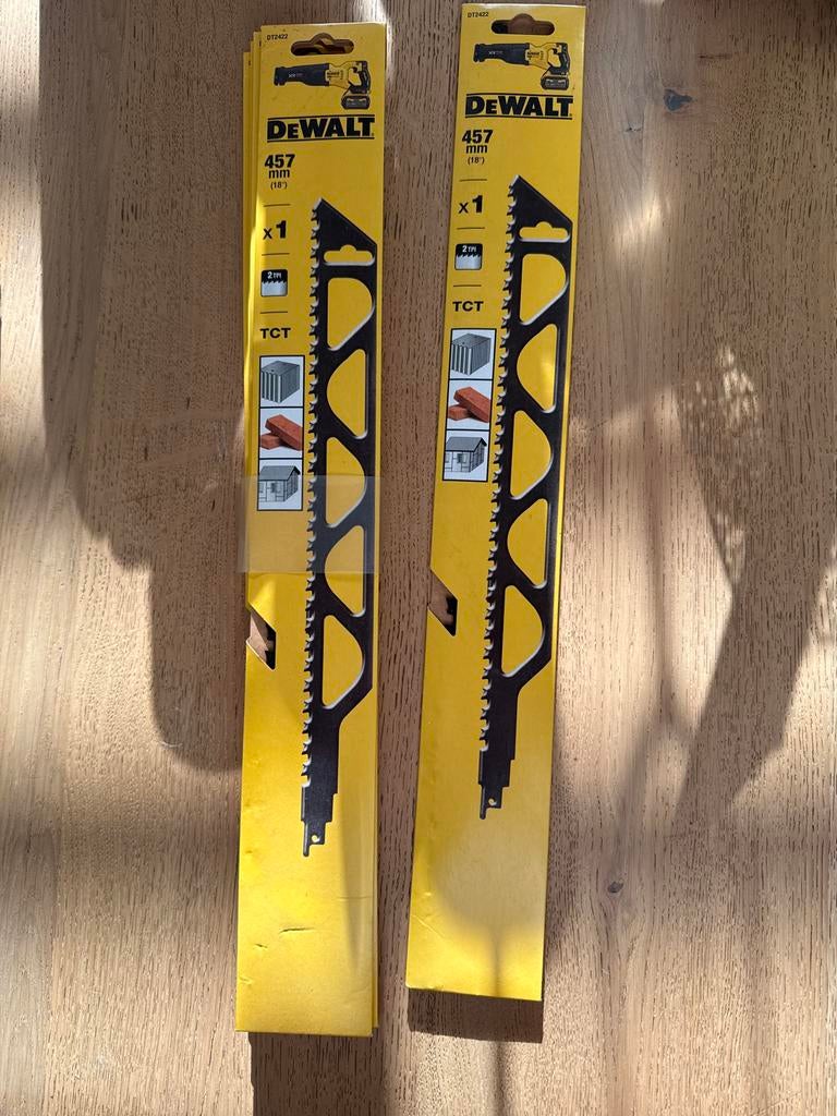5x DeWalt Reciprozaagbladen 457mm (18") - Universeel, Nieuw, Ophalen of Verzenden, 1200 watt of meer, 30 tot 70 mm