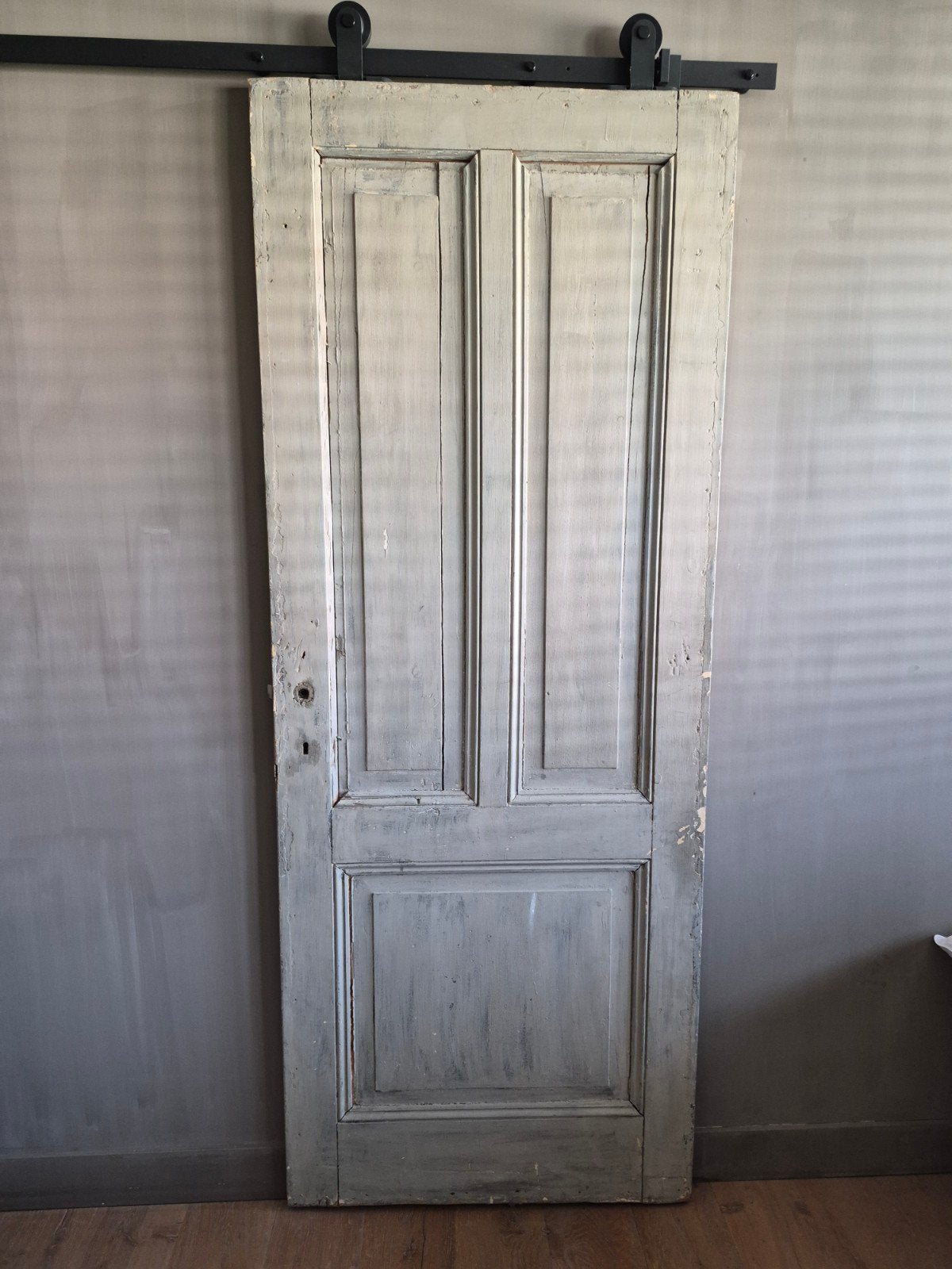 Hele mooie beige oude brocante deur 210x82cm, Ophalen