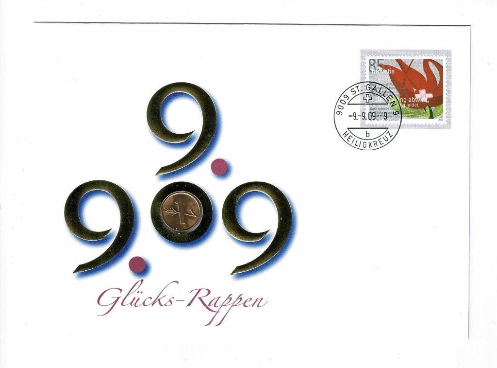 Zwitserland : 2009 - Muntbrief - Glücks-Rappen, Verzenden, Overige landen, Losse munt