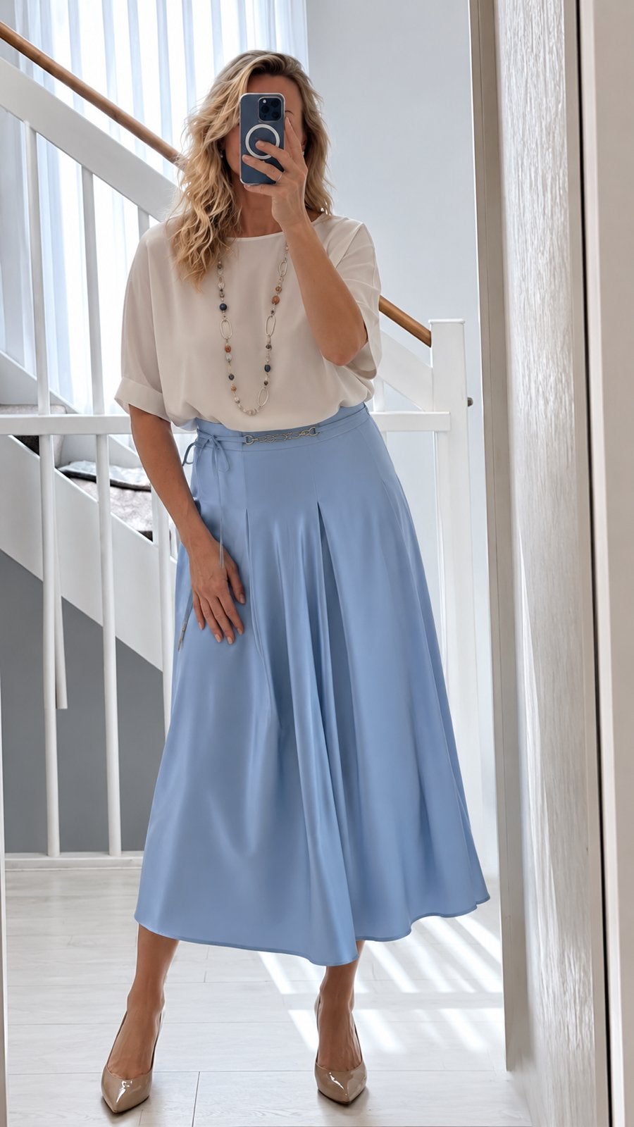 Lilytime lichtblauwe midi rok – nieuw – maat XXL / XXXL, Blauw, Maat 46/48 (XL) of groter, Nieuw, Ophalen of Verzenden