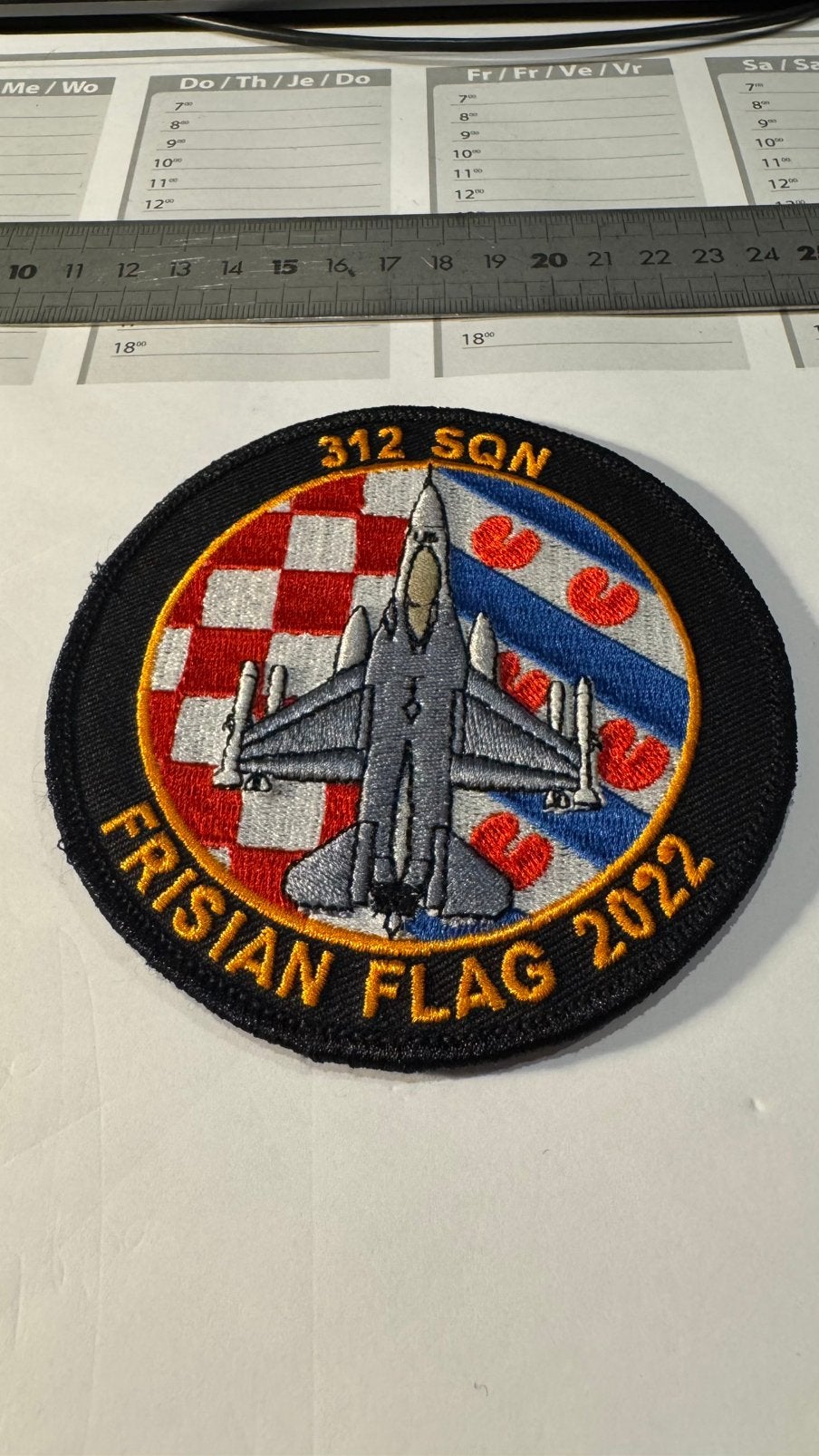 Patch luchtmacht klu 312 squadron frisia  flag, Verzamelen, Ophalen of Verzenden, Zo goed als nieuw, Patch, Badge of Embleem