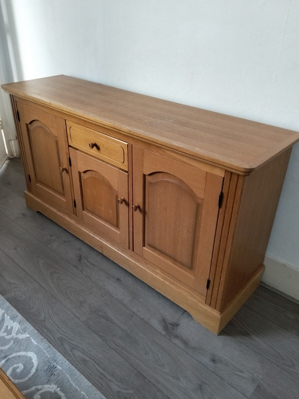 Houten dressoir met lades en deuren, Ophalen, Gebruikt, Klassiek, 25 tot 50 cm