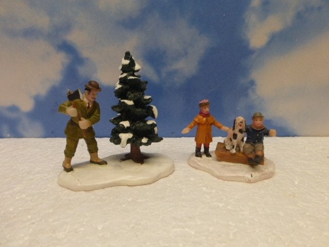lemax fresh cut christmas tree kerstdorp poppetjes figurines, Ophalen of Verzenden, Zo goed als nieuw