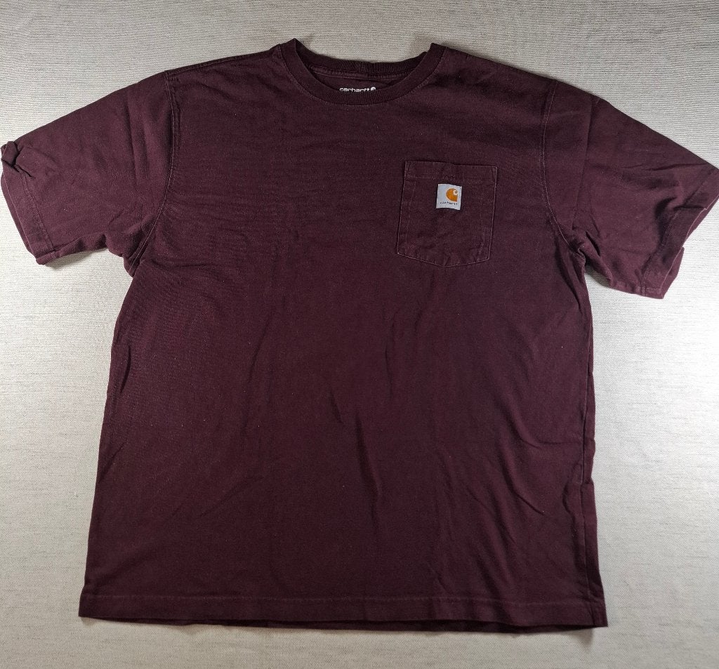 Carhartt T-shirt – Bordeauxrood, Maat L, Kleding | Heren, T-shirts, Maat 52/54 (L), Verzenden, Carhartt, Gedragen