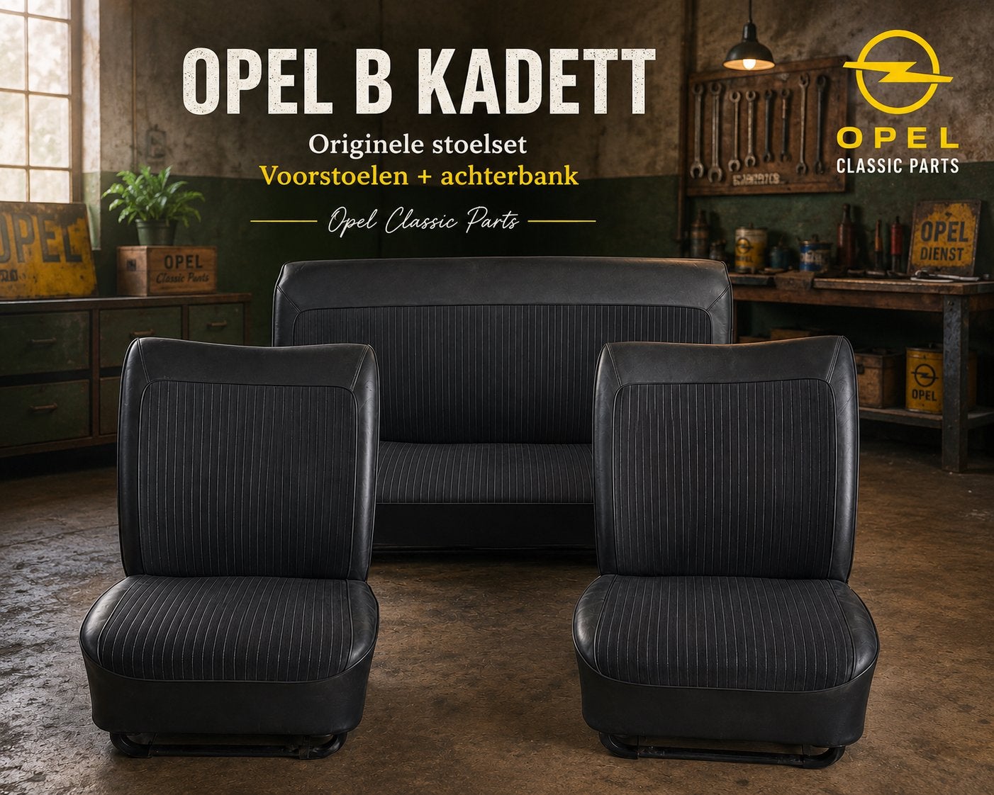 Opel B Kadett originele stoelset voorstoelen + achterbank, Auto-onderdelen, Interieur en Bekleding, Opel, Gebruikt, Ophalen