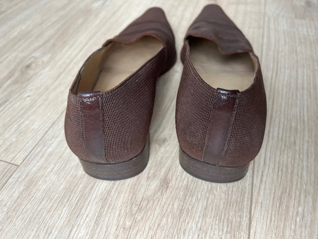 Bruine loafers, zgan, mt 38, Kleding | Dames, Bruin, Instappers, Ophalen of Verzenden, Zo goed als nieuw