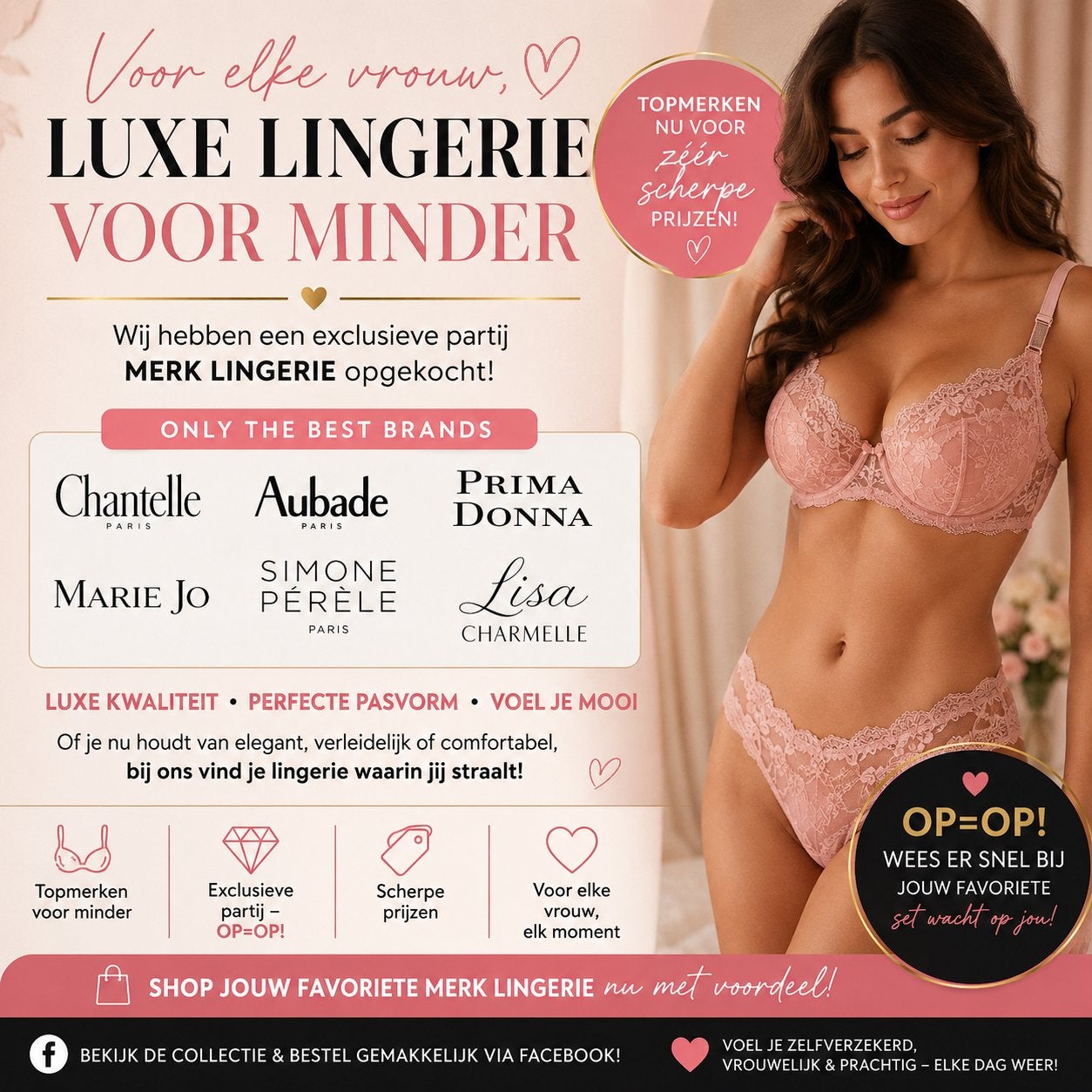 LUXE MERKLINGERIE VOOR MINDER!, Kleding | Dames, Ophalen of Verzenden, Meerkleurig, Setje