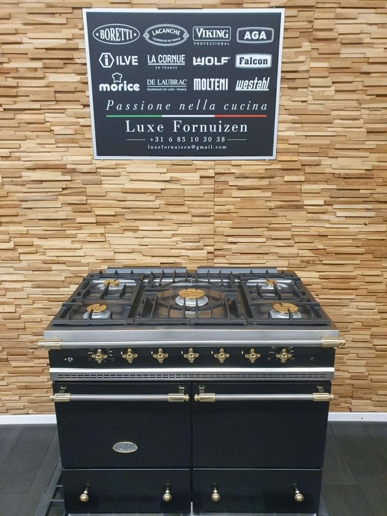 🔥Lacanche Fornuis 100cm zwart + messing 2 elektrische ovens, Niet ingevuld, 60 cm of meer, Niet ingevuld, Ophalen of Verzenden