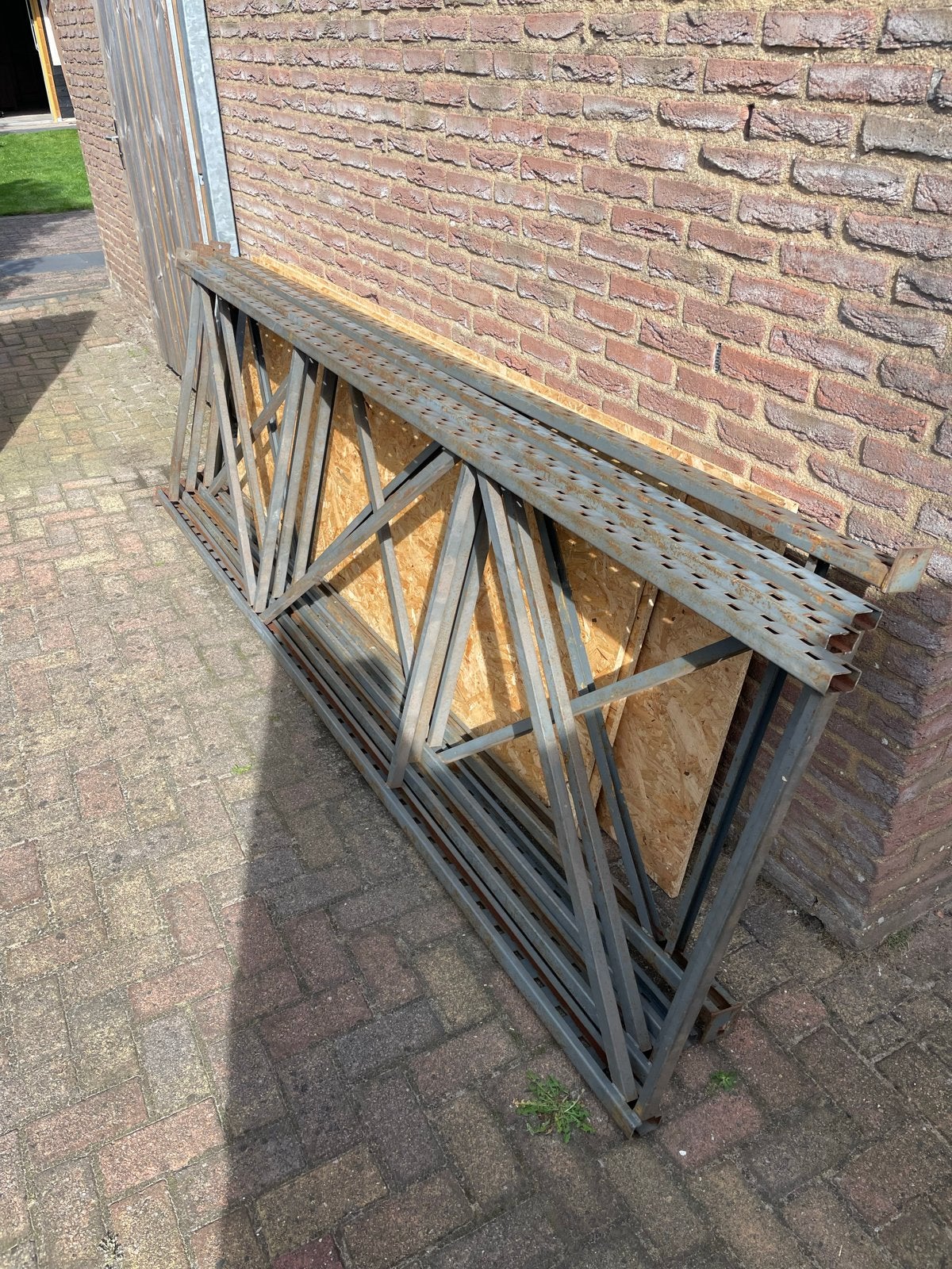 Grootvakstelling, stelling, Palletstelling met OSB platen, Ophalen