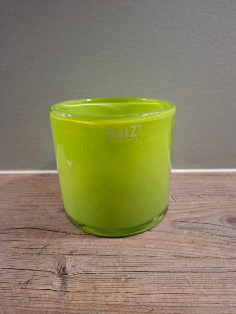 Dutz windlicht cylindervaas., Huis en Inrichting, Woonaccessoires | Vazen, Ophalen of Verzenden, Zo goed als nieuw, Groen, Glas