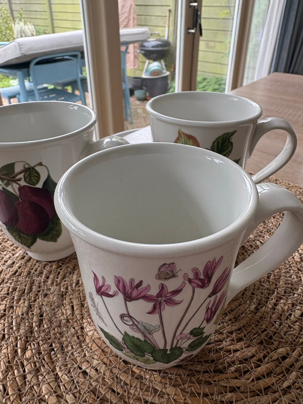 Set van 3 Portmeirion Botanic Garden mokken, Overige merken, Klassiek, Zo goed als nieuw, Porselein