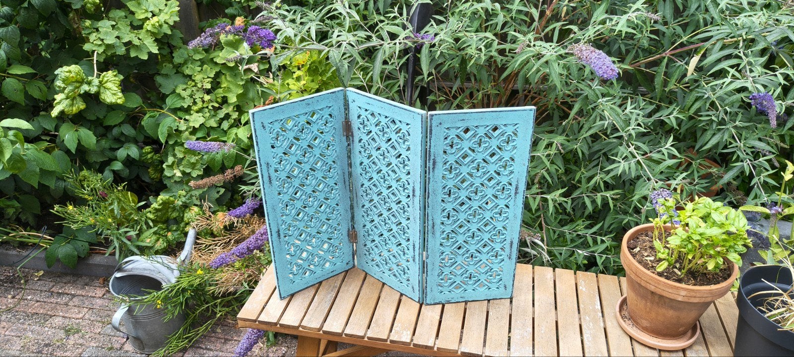 3 raam panelen turquoise 45x60 cm voor ramen/decoratie, Ophalen
