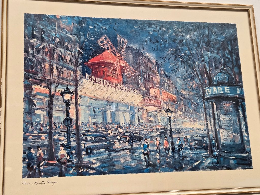 Moulin Rouge Paris, Ophalen of Verzenden, Zo goed als nieuw, Schilderij, 5 – 50