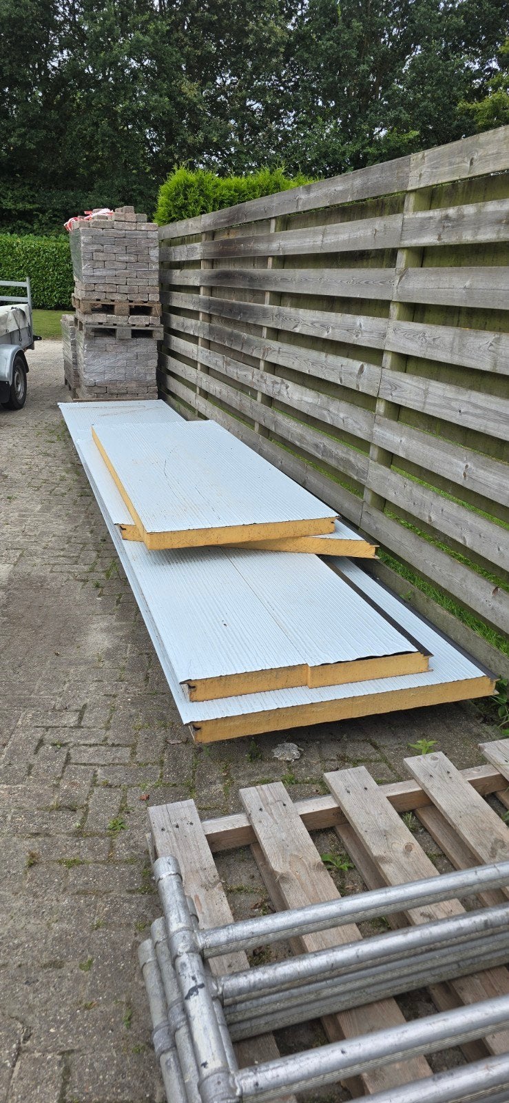 Sandwichpanelen restpartij 8cm zwart en 6cm antraciet, Ophalen, Gebruikt, Overige materialen, 50 tot 100 mm