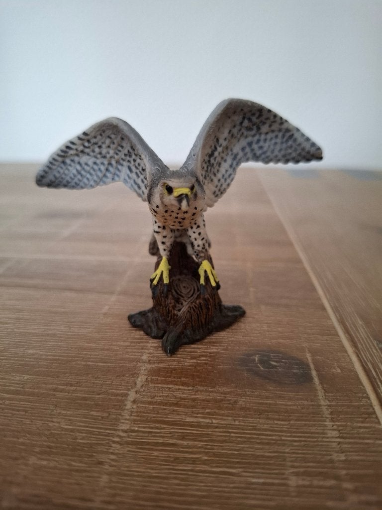 Schleich 14633 Wild Life roofvogel valk op boomstam, Ophalen of Verzenden, Zo goed als nieuw