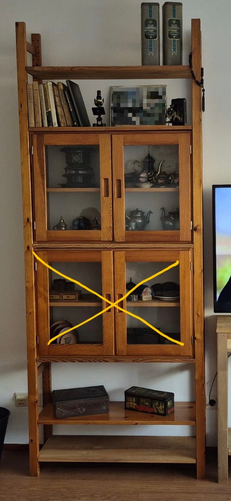 Ikea Ivar 80 x 30 met vitrinekast, Ophalen, Gebruikt